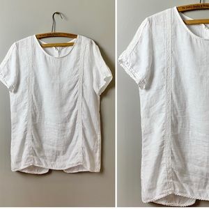 Italian white linen summer top